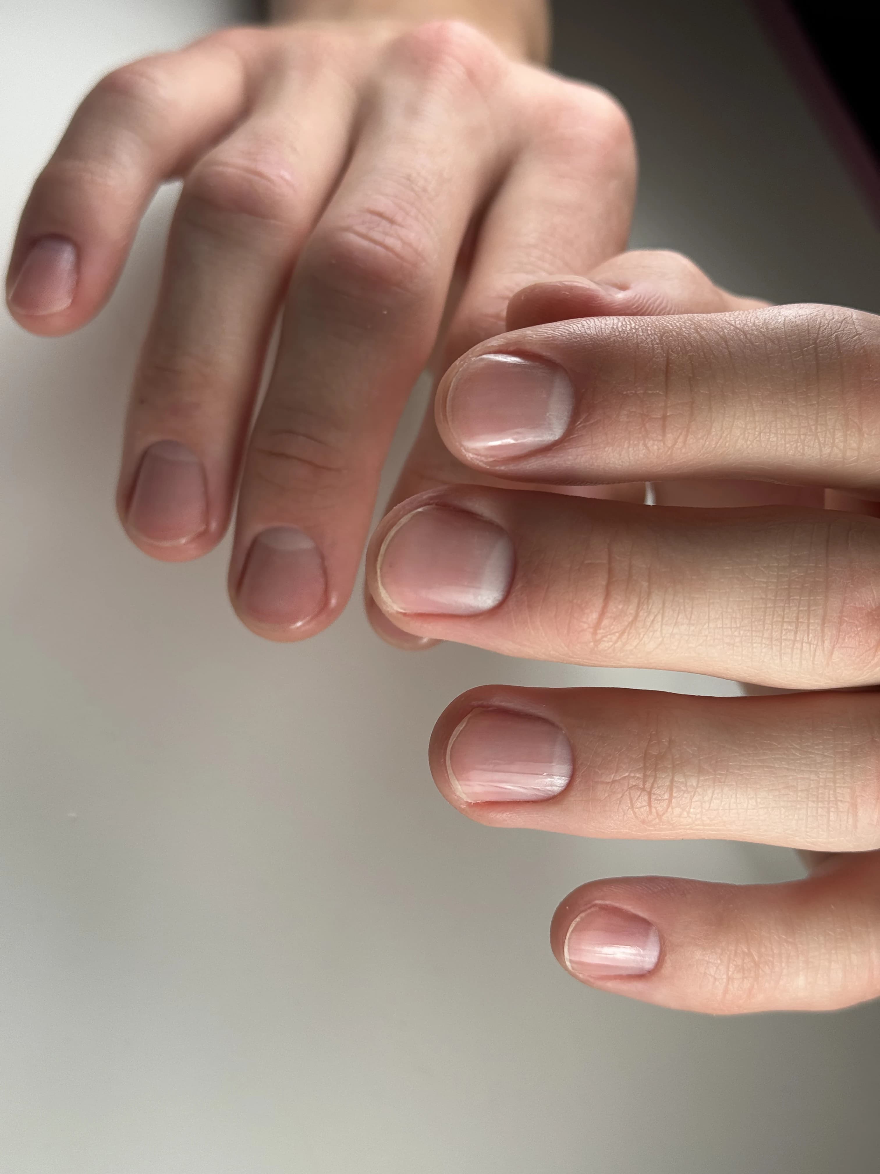 Men's Japanese manicure at My Beauty Space Mississauga: short nails buffed to a clean, polish-free glass shine.